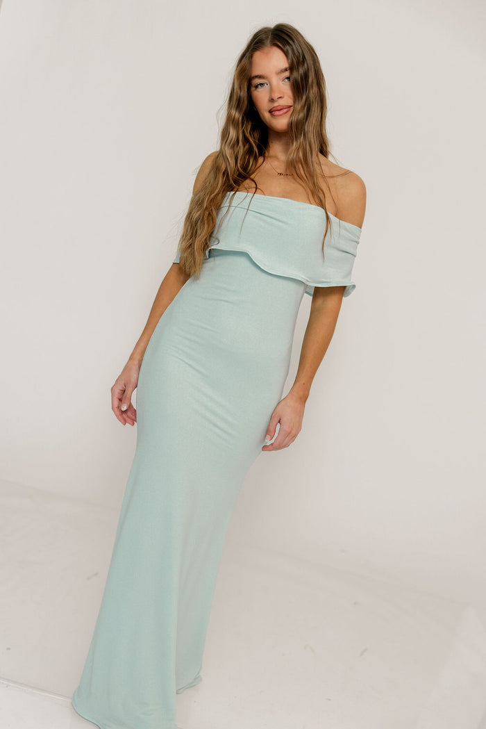 Tommie Maxi Dress in Light Blue - Bump Friendly (Size Up for Bump) *Final Sale*