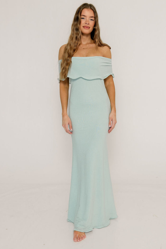 Tommie Maxi Dress in Light Blue - Bump Friendly (Size Up for Bump) *Final Sale*