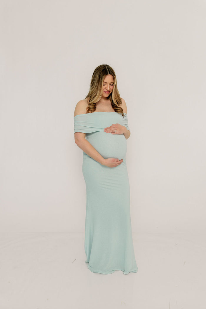 Tommie Maxi Dress in Light Blue - Bump Friendly (Size Up for Bump) *Final Sale*