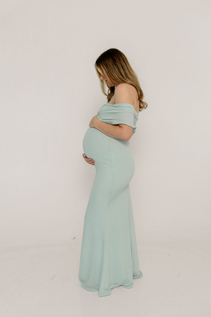 Tommie Maxi Dress in Light Blue - Bump Friendly (Size Up for Bump) *Final Sale*