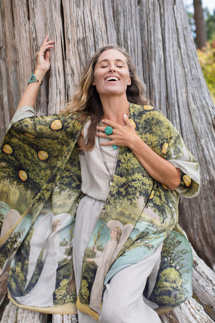 Model wearing Tree of Life Starduster celebrating growth renewal and timeless beauty – Market of Stars