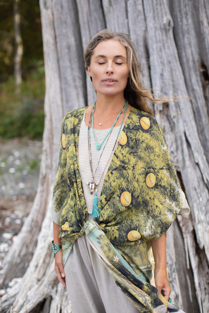 Model wearing Tree of Life Starduster celebrating growth renewal and timeless beauty – Market of Stars