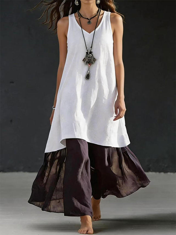 Two-Tone Sleeveless Dress