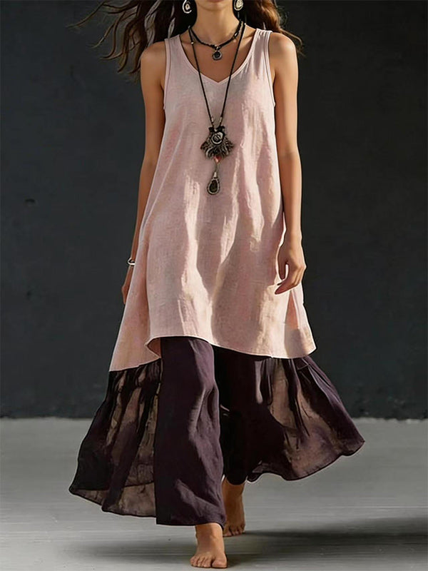 Two-Tone Sleeveless Dress