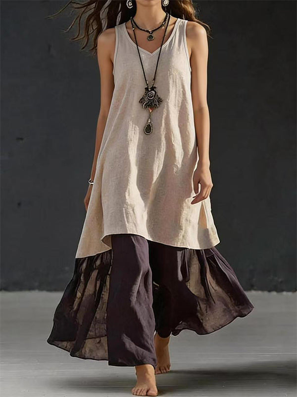 Two-Tone Sleeveless Dress