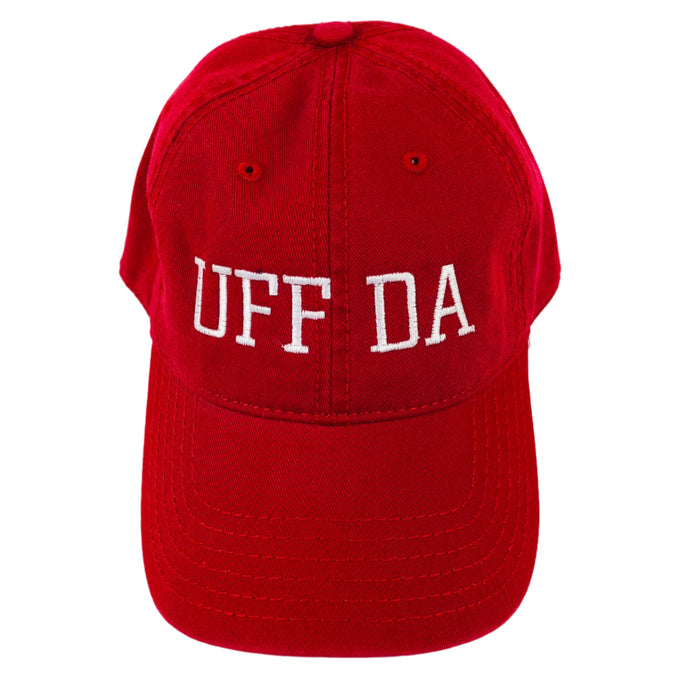 Uff Da red baseball cap