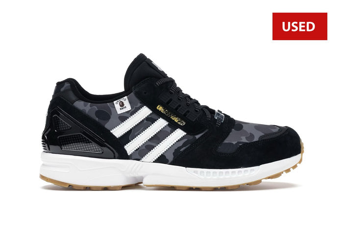 (USED) adidas ZX 8000 Bape Undefeated Black - Sz 8.5