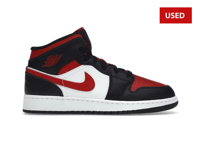 (USED) Air Jordan 1 Mid Black Fire Red (GS) - Sz 7