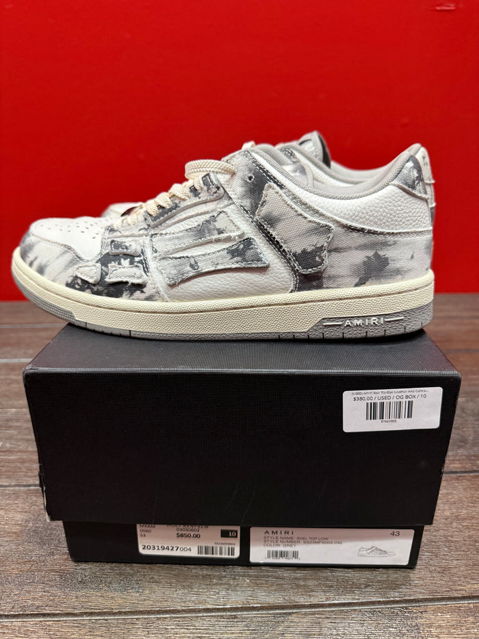 (USED) AMIRI Skel Top Low Grey Tye Dye - Sz 10