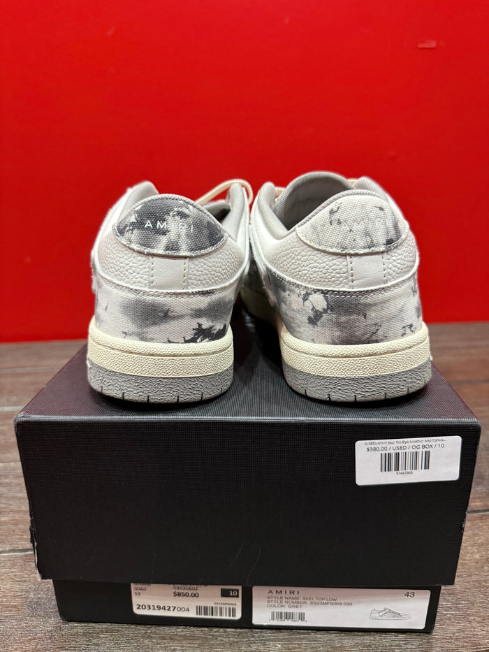 (USED) AMIRI Skel Top Low Grey Tye Dye - Sz 10