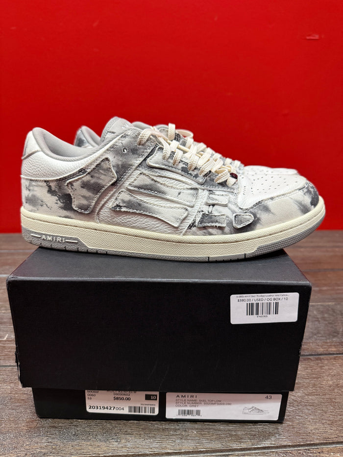 (USED) AMIRI Skel Top Low Grey Tye Dye - Sz 10