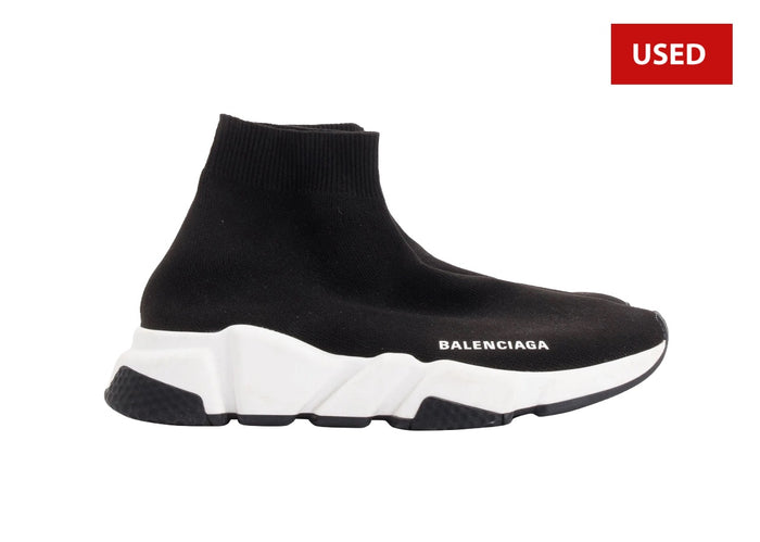 (USED) Balenciaga Black Knit Speed LT Trainer Sock Sneaker - Sz 12