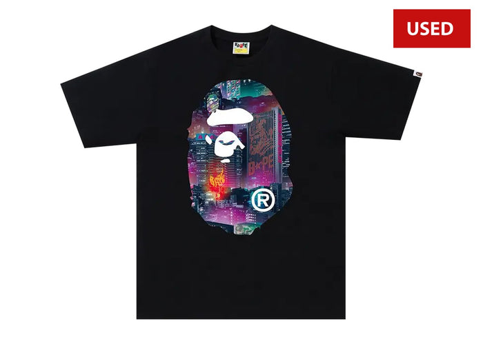 (USED) BAPE Neon Tokyo Big Ape Head Tee 'Black'