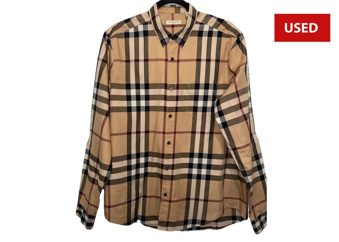 (USED) Burberry Brit Classic Nova Check Plaid Button Down Shirt
