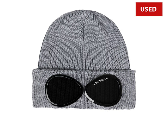 (USED) C.P. Company Cotton Goggle Beanie Griffin Grey