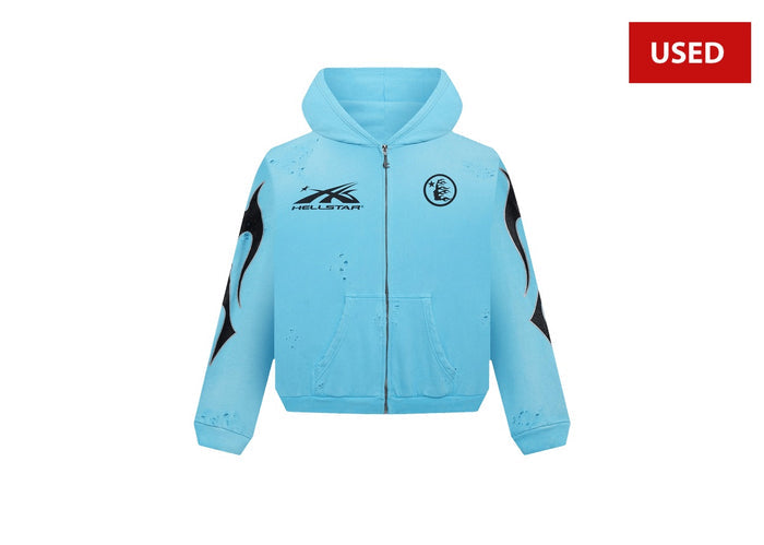 (USED) Hellstar Studios Zip Hoodie 'Blue'