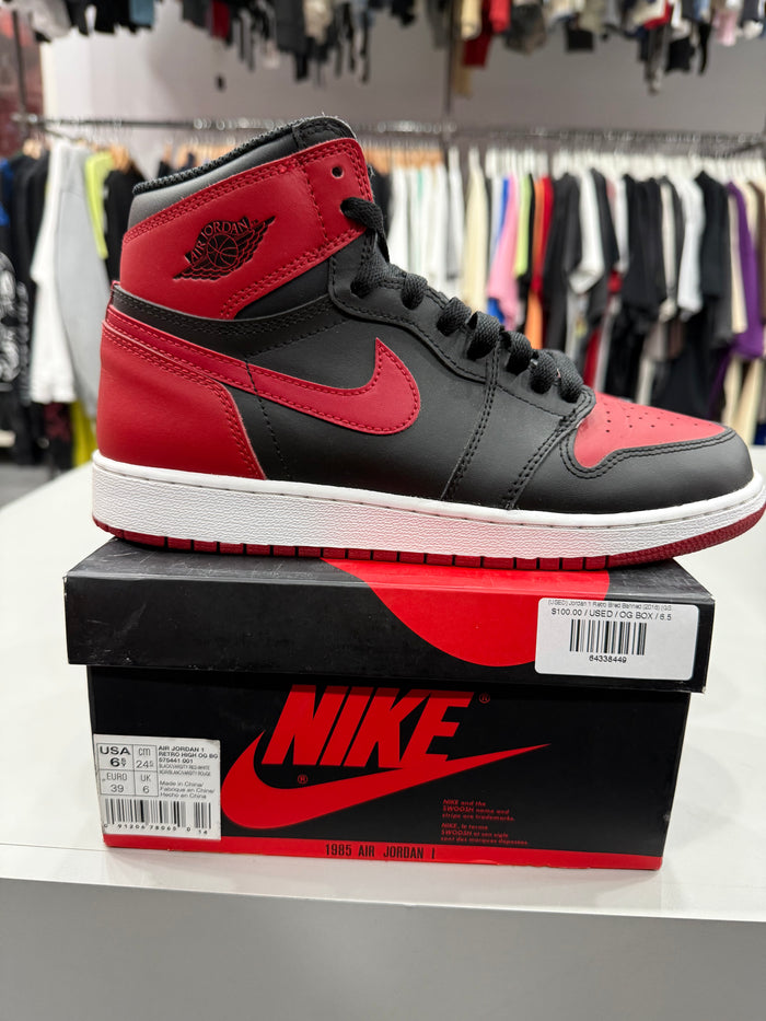 (USED) Jordan 1 Retro Bred Banned (2016) (GS) - Sz 6.5