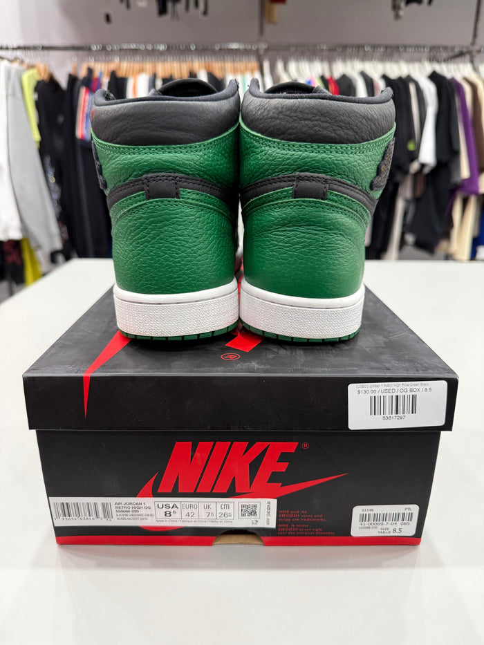 (USED) Jordan 1 Retro High Pine Green Black - Sz 8.5