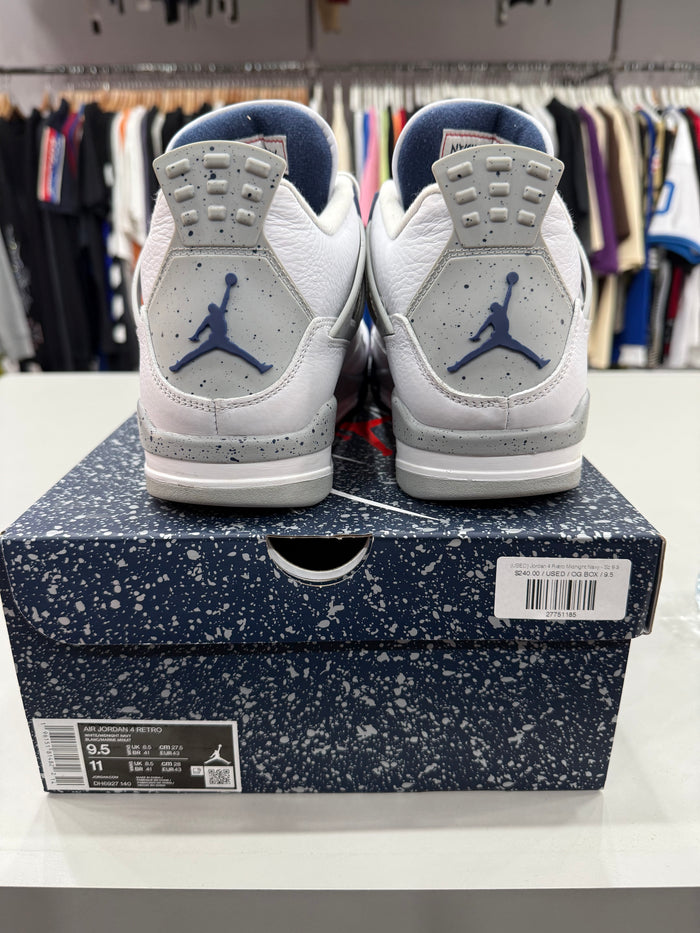 (USED) Jordan 4 Retro Midnight Navy - Sz 9.5