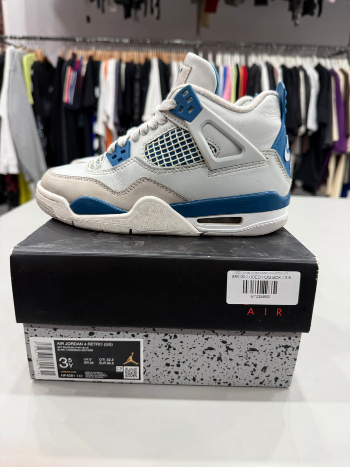 (USED) Jordan 4 Retro Military Blue (2024) (GS) - Sz 3.5