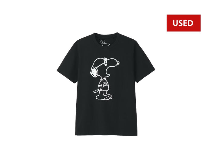(USED) KAWS x Uniqlo x Peanuts Joe Kaws Yawn Outline Tee Black (2)