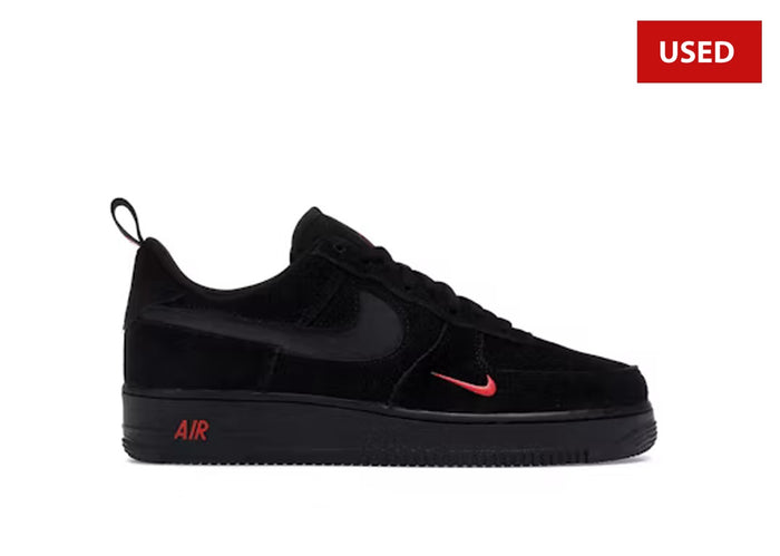 (USED) Nike Air Force 1 Low Multi-Swoosh Black Crimson - Sz 7.5