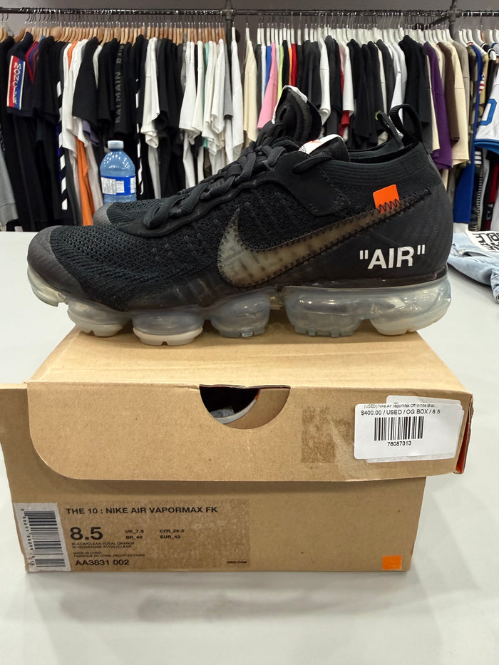 (USED) Nike Air VaporMax Off-White Black (2018) - Sz 8.5