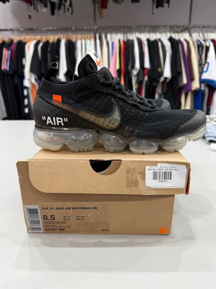 (USED) Nike Air VaporMax Off-White Black (2018) - Sz 8.5