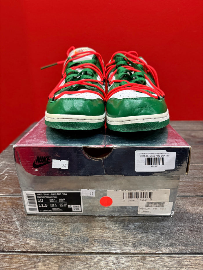 (USED) Nike Dunk Low Off-White Pine Green - Sz 10