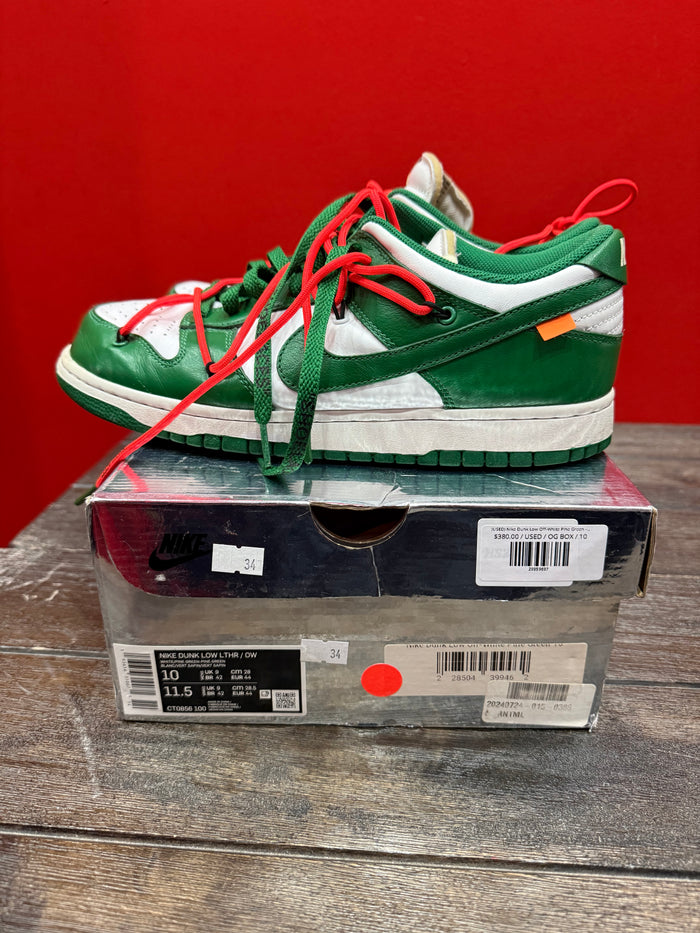 (USED) Nike Dunk Low Off-White Pine Green - Sz 10