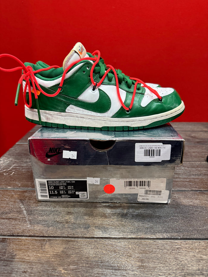 (USED) Nike Dunk Low Off-White Pine Green - Sz 10