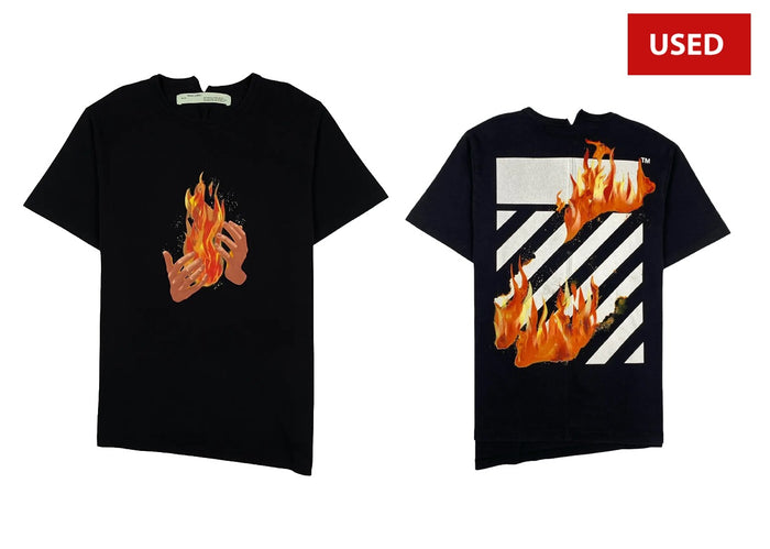 (USED) Off-White 2018 Diagonal Fire Hands Shirt
