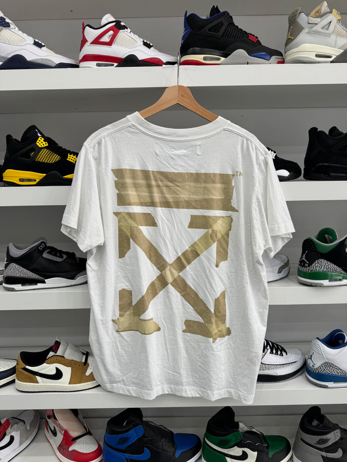 (USED) OFF-WHITE Oversized Fit Tape Arrows T-shirt White
