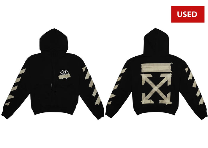 (USED) Off-White Tape Arrows Over Hoodie 'Black/Beige'