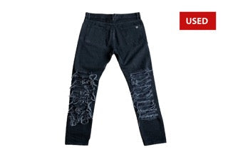 (USED) Palm Angels Thrashed Denim Black