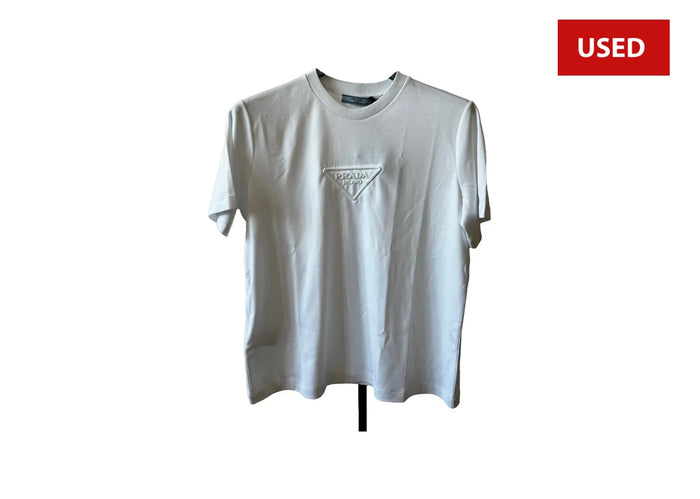(USED) Prada Interlock Cotton Tee White