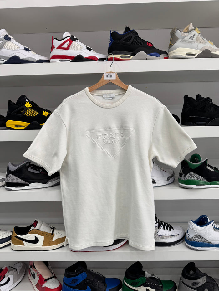 (USED) Prada Interlock Cotton Tee White