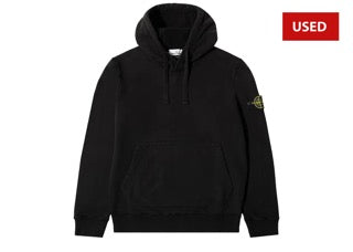 (USED) Stone Island Logo Patch Hoodie Black
