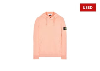 (USED) Stone Island Logo Patch Hoodie Peach
