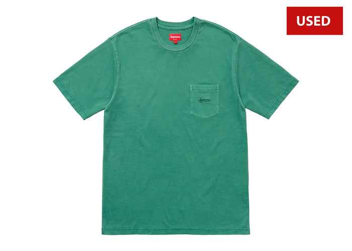 (USED) Supreme Overdyed Pocket Tee Washed Dark Green