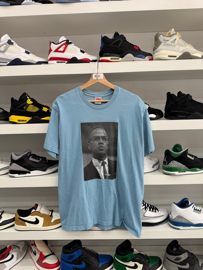 (USED) Supreme Roy DeCarava Malcolm X Tee Light Slate