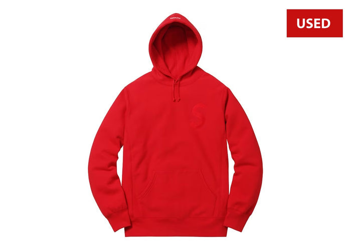 (USED) Supreme Tonal S Logo Hoodie Red