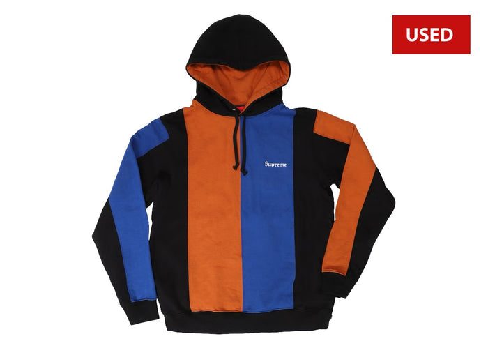 (USED) Supreme Tricolor Hooded Sweatshirt Black