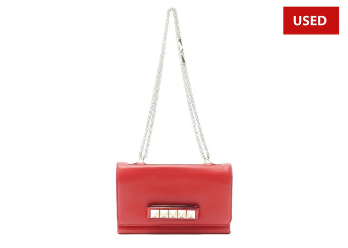 (USED) Valentino Garavani Chain Rockstud Leather Shoulder Bag