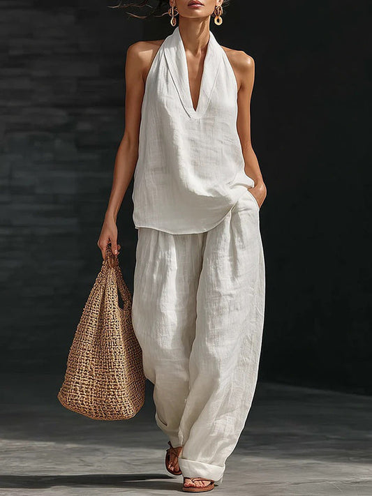 V-Neck Tank Top & Pants Set