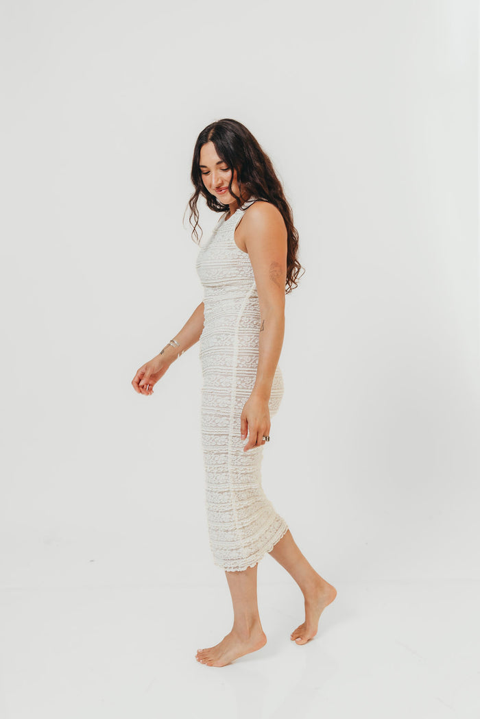 Valerie Lace Midi Dress in Cream *Final Sale*