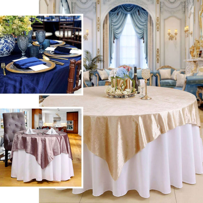 Elegant table settings with various tablecloths in a luxurious dining environment.