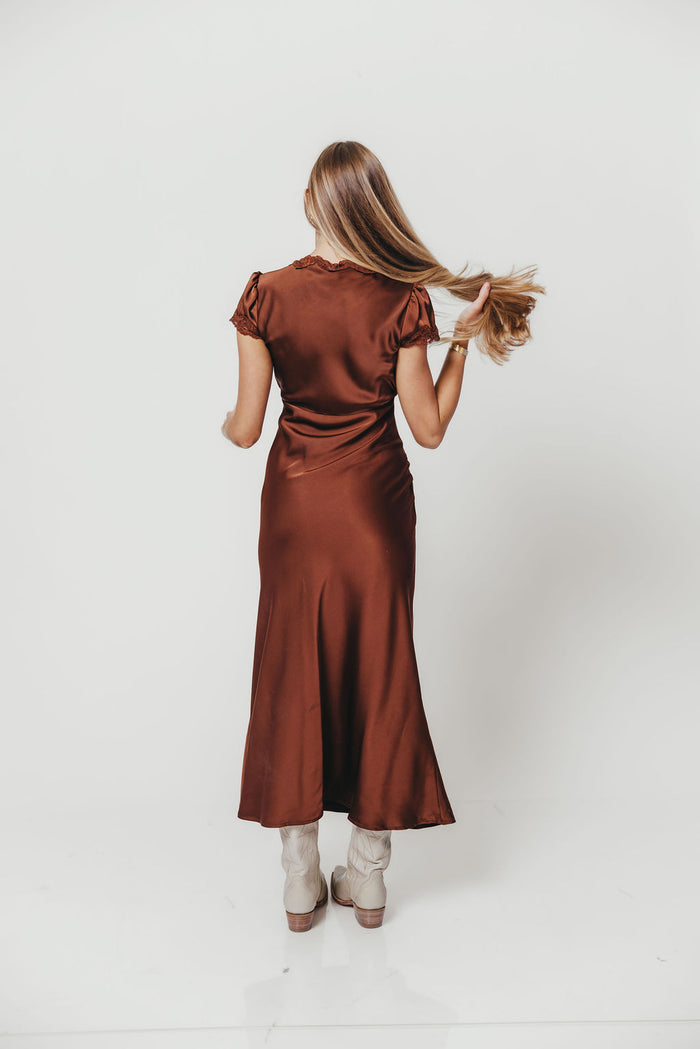 Vivienne Midi Dress in Brown