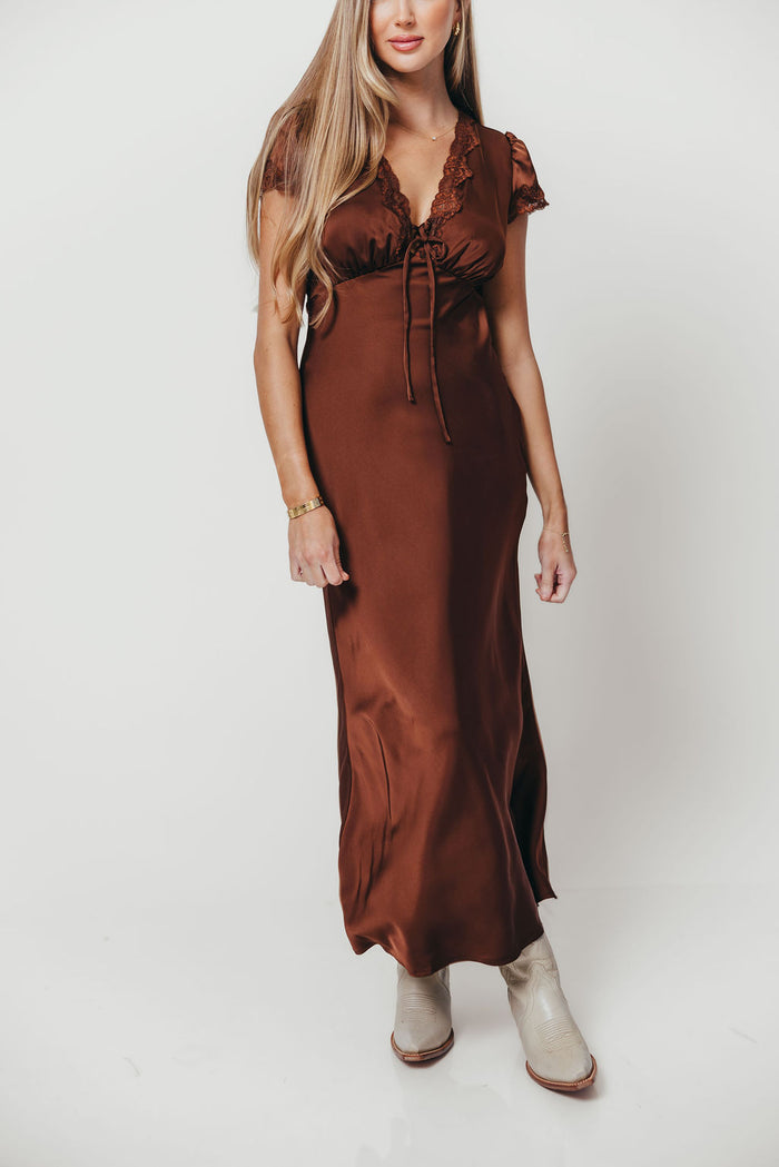 Vivienne Midi Dress in Brown