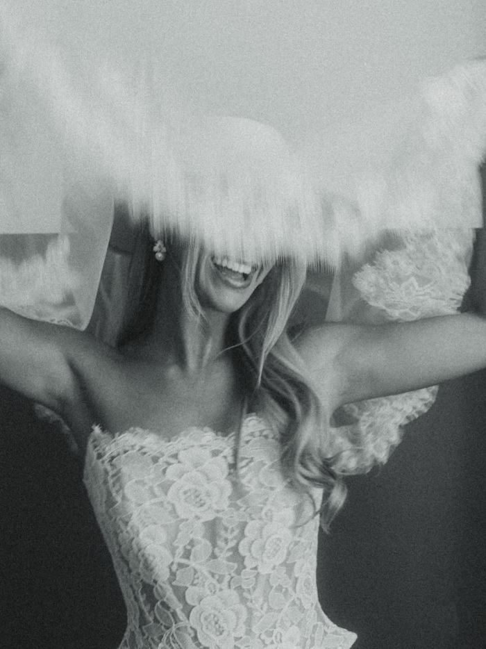 White Bridal Hat with Lace Veil
